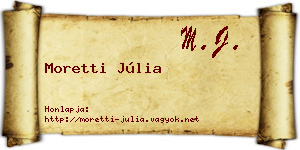 Moretti Júlia névjegykártya